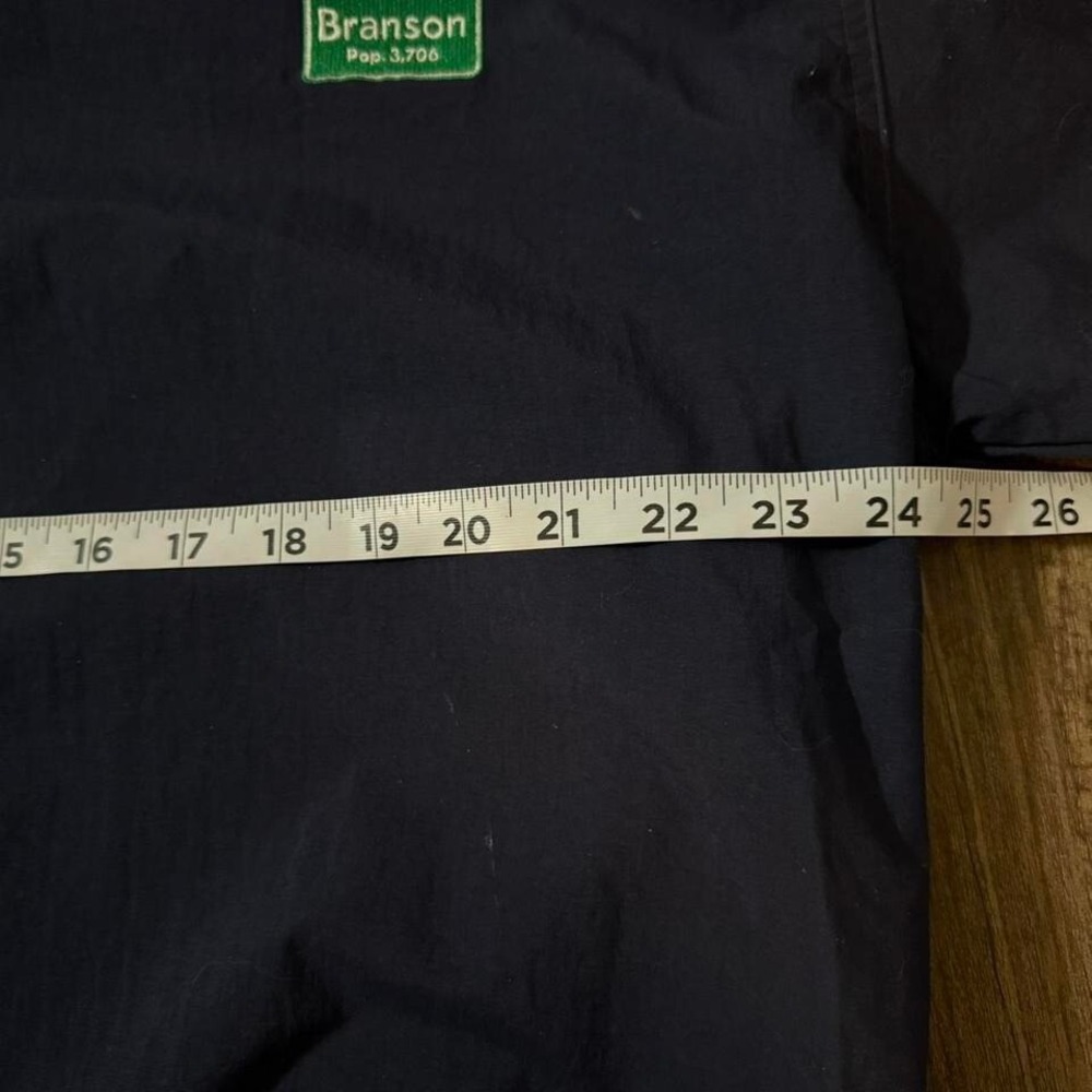 Navy blue vintage 1990 golf windbreaker  100% nylon with Branson Missouri‎ patch - Picture 4 of 6